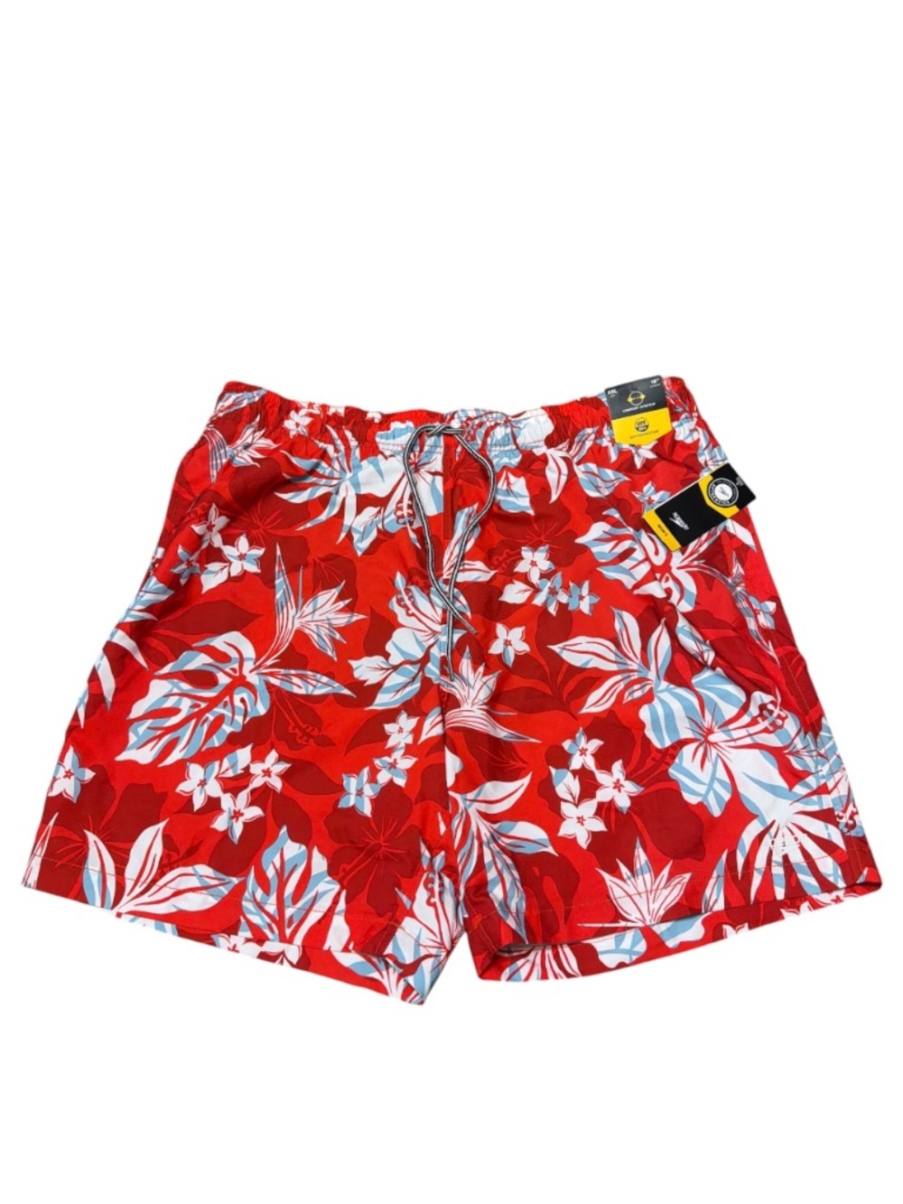 Speedo Red Tropical Floral Swim Trunks Mens XXL NWT